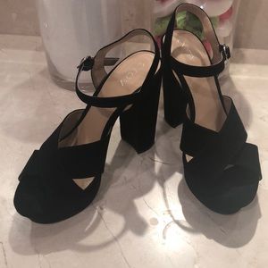 Sexy Black Chunky Heel by ABOUND